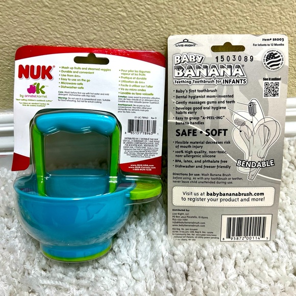Baby Banana Toothbrush + Nuk Mash & Serve Bowl New bundle - Picture 2 of 6